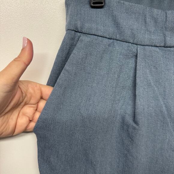 Express Womens Stylist Ankle Super High Rise Light Blue Trouser Pants Size 12L - Picture 3 of 13